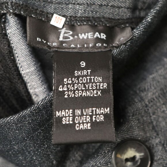 BWear Y2K Ruched Above Knee Skirt Office Workwear Grey Black Buttons 2000s - Picture 5 of 6